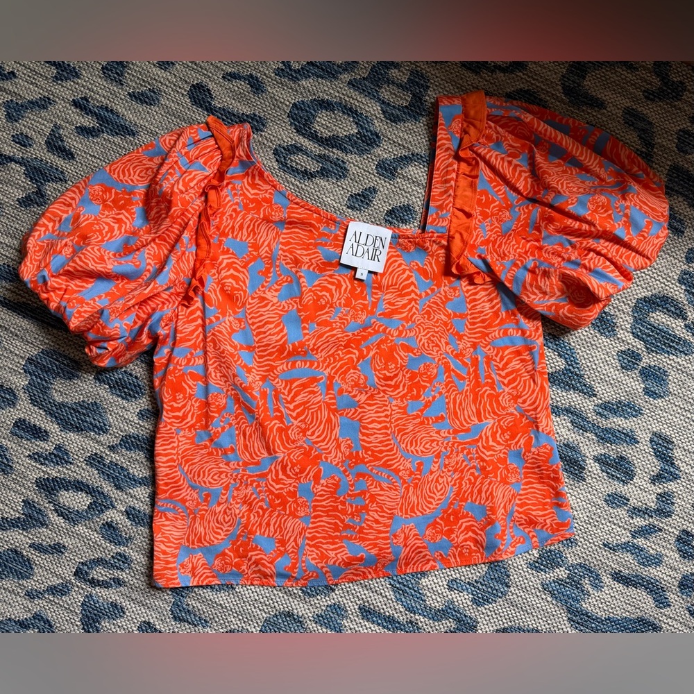 Alden Adair Asymmetrical Tiger Top size S EUC!